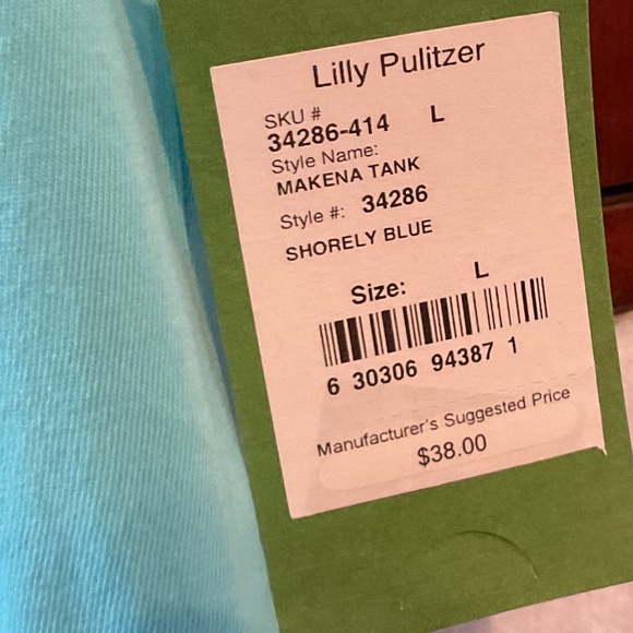 NWT Lilly Pulitzer Makena Tank Shorely Blue L - Picture 2 of 4